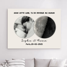 Charger l'image dans la galerie, Phase de lune Passe partout personnalisée Photo, Cadeaux pour nouvelle maman, papa, Sous cette lune, tu es devenue ma mère
