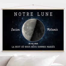 Charger l'image dans la galerie, Phase de Lune Toile personnalisé, Saint-Valentin Cadeaux pour couple, Épouse et mari, notre lune