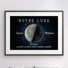 Charger l'image dans la galerie, Phase de Lune Passe partout personnalisé, Saint-Valentin Cadeaux pour couple, Épouse et mari, notre lune