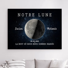 Charger l'image dans la galerie, Phase de Lune Passe partout personnalisé, Saint-Valentin Cadeaux pour couple, Épouse et mari, notre lune