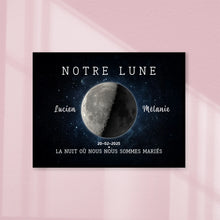 Charger l'image dans la galerie, Phase de Lune Passe partout personnalisé, Saint-Valentin Cadeaux pour couple, Épouse et mari, notre lune