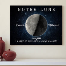 Charger l'image dans la galerie, Phase de Lune Passe partout personnalisé, Saint-Valentin Cadeaux pour couple, Épouse et mari, notre lune