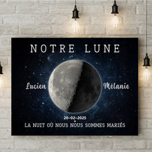 Charger l'image dans la galerie, Phase de Lune Passe partout personnalisé, Saint-Valentin Cadeaux pour couple, Épouse et mari, notre lune