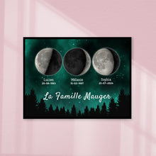 Charger l'image dans la galerie, Phase de Lune Toile personnalisé, Saint-Valentin Cadeaux pour couple, Épouse et mari, Famille Nom