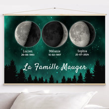 Charger l'image dans la galerie, Phase de Lune Toile personnalisé, Saint-Valentin Cadeaux pour couple, Épouse et mari, Famille Nom
