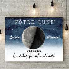 Charger l'image dans la galerie, Phase de Lune Passe partout personnalisé, Saint-Valentin Cadeaux pour couple, Épouse et mari, Le début de notre éternité
