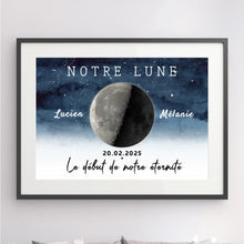 Charger l'image dans la galerie, Phase de Lune Passe partout personnalisé, Saint-Valentin Cadeaux pour couple, Épouse et mari, Le début de notre éternité