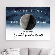 Charger l'image dans la galerie, Phase de Lune Passe partout personnalisé, Saint-Valentin Cadeaux pour couple, Épouse et mari, Le début de notre éternité