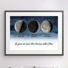Charger l'image dans la galerie, Phase de Lune Passe partout personnalisé, Cadeaux pour couple papa, Fête des pères, Le jour où vous êtes devenu notre père