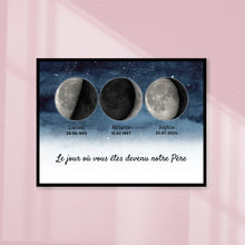 Charger l'image dans la galerie, Phase de Lune Passe partout personnalisé, Cadeaux pour couple papa, Fête des pères, Le jour où vous êtes devenu notre père