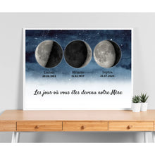 Charger l'image dans la galerie, Phase de Lune Passe partout personnalisé, Cadeaux pour couple maman, Fête des Mères, Le jour où vous êtes devenu notre Mère