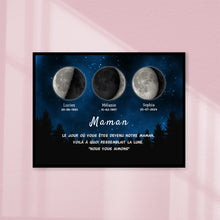 Charger l'image dans la galerie, Phase de Lune Toile personnalisé, Fête des Mères Cadeaux pour couple maman, Le jour où vous êtes devenu notre Mère