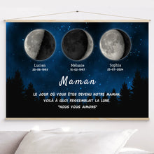 Charger l'image dans la galerie, Phase de Lune Passe partout personnalisé, Fête des Mères Cadeaux pour couple maman, Le jour où vous êtes devenu notre Mère