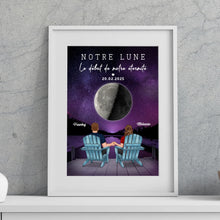 Charger l'image dans la galerie, Phase de lune et message Toile personnalisée, Saint-Valentin Cadeaux pour couple, de mariage, Notre lune