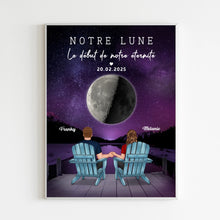 Charger l'image dans la galerie, Phase de lune et message Toile personnalisée, Saint-Valentin Cadeaux pour couple, de mariage, Notre lune