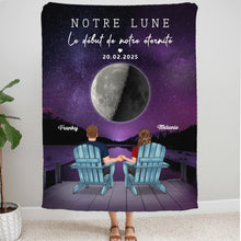 Charger l'image dans la galerie, Phase de lune et message Toile personnalisée, Saint-Valentin Cadeaux pour couple, de mariage, Notre lune