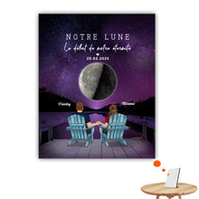Charger l'image dans la galerie, Phase de lune et message Toile personnalisée, Saint-Valentin Cadeaux pour couple, de mariage, Notre lune