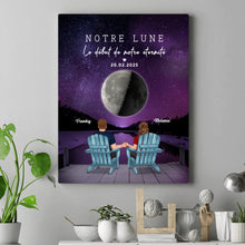 Charger l'image dans la galerie, Phase de lune et message Toile personnalisée, Saint-Valentin Cadeaux pour couple, de mariage, Notre lune