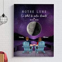 Charger l'image dans la galerie, Phase de lune et message Toile personnalisée, Saint-Valentin Cadeaux pour couple, de mariage, Notre lune