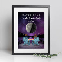 Charger l'image dans la galerie, Phase de lune et message Passe partout personnalisée, Saint-Valentin Cadeaux pour couple, de mariage, Notre lune