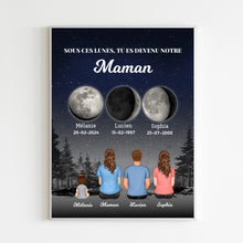 Charger l'image dans la galerie, Phase de Lune Poster personnalisé, Fête des Mères pour Maman, TU ES DEVENU NOTRE Maman