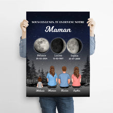 Charger l'image dans la galerie, Phase de Lune Poster personnalisé, Fête des Mères pour Maman, TU ES DEVENU NOTRE Maman