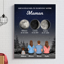 Charger l'image dans la galerie, Phase de Lune Poster personnalisé, Fête des Mères pour Maman, TU ES DEVENU NOTRE Maman