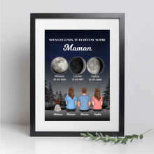 Charger l'image dans la galerie, Phase de Lune Poster personnalisé, Fête des Mères pour Maman, TU ES DEVENU NOTRE Maman