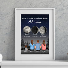 Charger l'image dans la galerie, Phase de Lune Poster personnalisé, Fête des Mères pour Maman, TU ES DEVENU NOTRE Maman