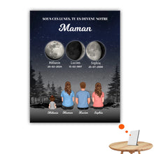 Charger l'image dans la galerie, Phase de Lune Poster personnalisé, Fête des Mères pour Maman, TU ES DEVENU NOTRE Maman