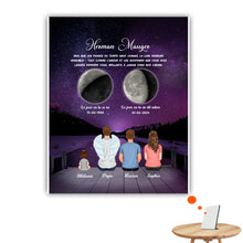 Charger l'image dans la galerie, Phase de Lune Art Mémorial Sympathie Cadeau Personnalisé Poster, commémorer le décès d'un père, grand-père