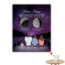 Charger l'image dans la galerie, Phase de Lune Art Mémorial Sympathie Cadeau Personnalisé Toile, commémorer le décès d'un père, grand-père