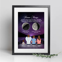 Charger l'image dans la galerie, Phase de Lune Art Mémorial Sympathie Cadeau Personnalisé Toile, commémorer le décès d'un père, grand-père