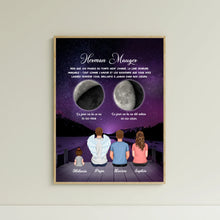 Charger l'image dans la galerie, Phase de Lune Art Mémorial Sympathie Cadeau Personnalisé Toile, commémorer le décès d'un père, grand-père