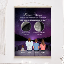 Charger l'image dans la galerie, Phase de Lune Art Mémorial Sympathie Cadeau Personnalisé Toile, commémorer le décès d'un père, grand-père