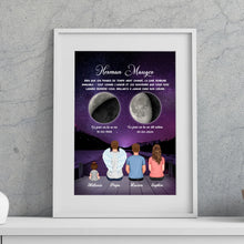 Charger l'image dans la galerie, Phase de Lune Art Mémorial Sympathie Cadeau Personnalisé Toile, commémorer le décès d'un père, grand-père