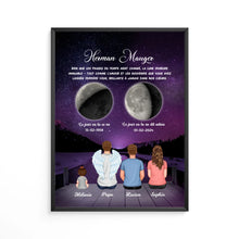 Charger l'image dans la galerie, Phase de Lune Art Mémorial Sympathie Cadeau Personnalisé Toile, commémorer le décès d'un père, grand-père