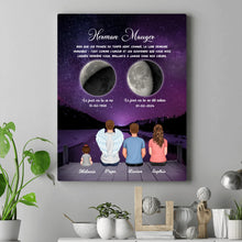 Charger l'image dans la galerie, Phase de Lune Art Mémorial Sympathie Cadeau Personnalisé Toile, commémorer le décès d'un père, grand-père