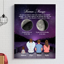 Charger l'image dans la galerie, Phase de Lune Art Mémorial Sympathie Cadeau Personnalisé Toile, commémorer le décès d'un père, grand-père