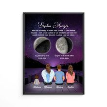 Charger l'image dans la galerie, Phase de Lune Art Mémorial Sympathie Cadeau Personnalisé Poster, commémorer le décès d'un Mère, Maman, grand-mère
