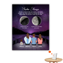 Charger l'image dans la galerie, Phase de Lune Art Mémorial Sympathie Cadeau Personnalisé Poster, commémorer le décès d'un Mère, Maman, grand-mère