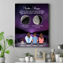 Charger l'image dans la galerie, Phase de Lune Art Mémorial Sympathie Cadeau Personnalisé Toile, commémorer le décès d'un Mère, Maman, grand-mère