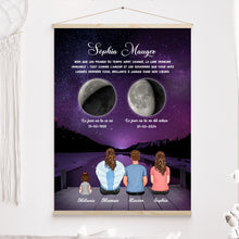 Charger l'image dans la galerie, Phase de Lune Art Mémorial Sympathie Cadeau Personnalisé Toile, commémorer le décès d'un Mère, Maman, grand-mère