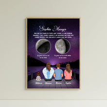 Charger l'image dans la galerie, Phase de Lune Art Mémorial Sympathie Cadeau Personnalisé Toile, commémorer le décès d'un Mère, Maman, grand-mère