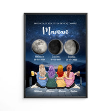 Charger l'image dans la galerie, Mère et Filles Phase de Lune Poster personnalisé, Fête des Mères, TU ES DEVENU NOTRE Maman