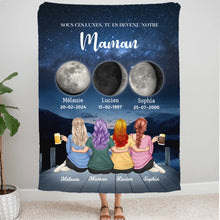 Charger l'image dans la galerie, Mère et Filles Phase de Lune Poster personnalisé, Fête des Mères, TU ES DEVENU NOTRE Maman