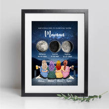 Charger l'image dans la galerie, Mère et Filles Phase de Lune Toile personnalisé, Fête des Mères, TU ES DEVENU NOTRE Maman