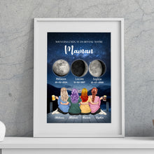 Charger l'image dans la galerie, Mère et Filles Phase de Lune Toile personnalisé, Fête des Mères, TU ES DEVENU NOTRE Maman