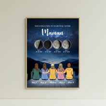 Charger l'image dans la galerie, Mère et Filles et Fils Phase de Lune Poster personnalisé, Fête des Mères, TU ES DEVENU NOTRE Maman