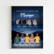 Charger l'image dans la galerie, Mère et Filles et Fils Phase de Lune Poster personnalisé, Fête des Mères, TU ES DEVENU NOTRE Maman